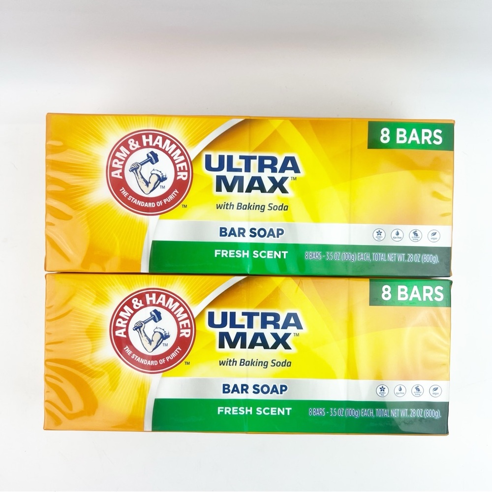 TWO 8 Packs Arm & Hammer Ultra Max Bar Soap Fresh Scent 3.5 oz ea New